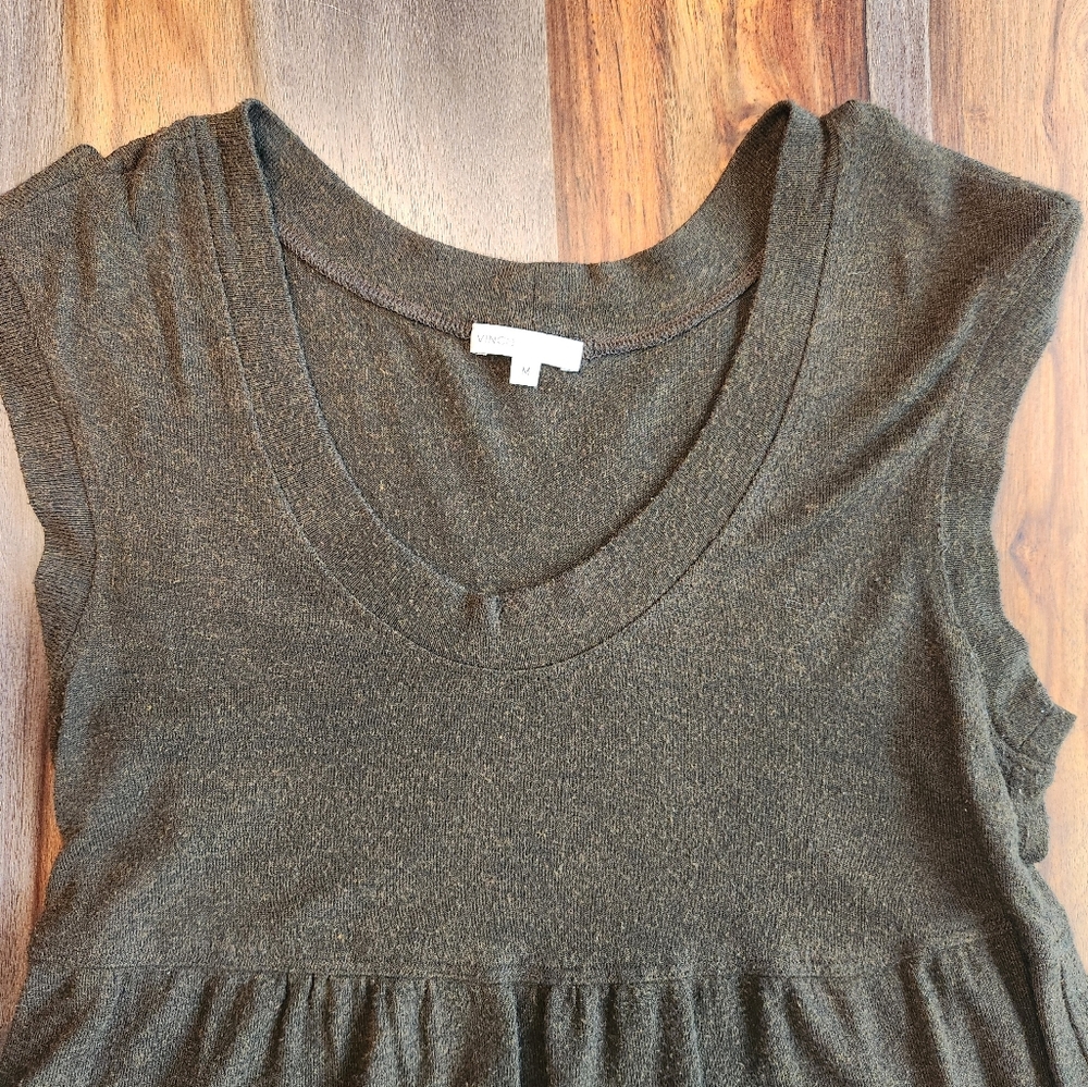 Vince Canuto Dress Medium Sleeveless Sweater Brown Comfy Layer Ladies - Picture 3 of 4